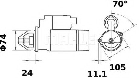 Фото автозапчасти стартер MAHLE / KNECHT MS241