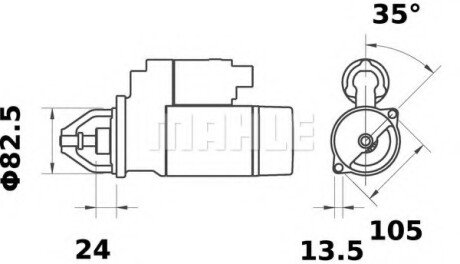 Фото автозапчасти стартер MAHLE / KNECHT MS354