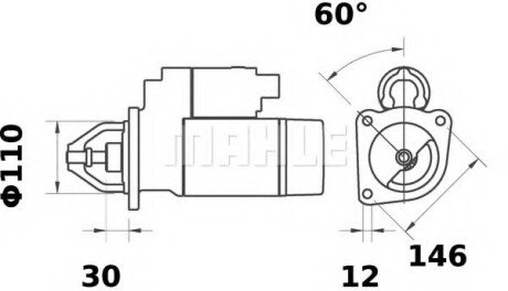 Фото автозапчасти стартер MAHLE / KNECHT MS387