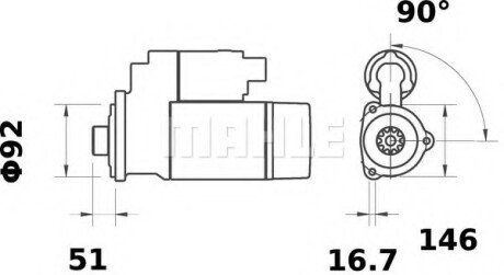 Фото автозапчасти стартер MAHLE / KNECHT MS75