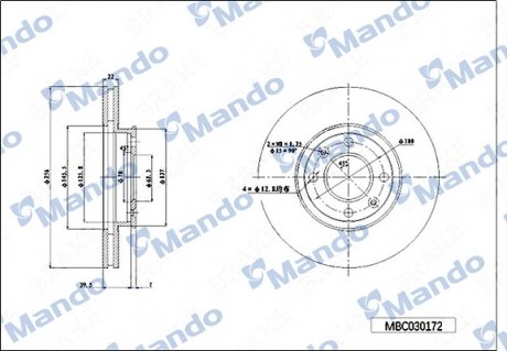 Фото автозапчастини диск тормозной MANDO MBC030172