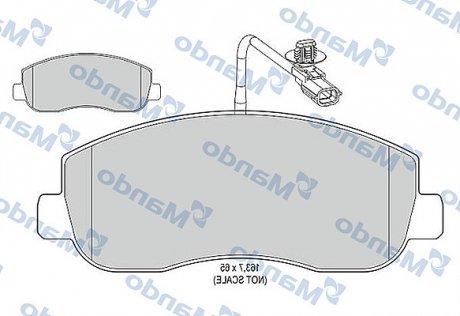 Тормозные колодки дисковые передние MANDO MBF015042 (фото 1)