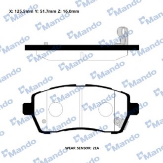 Фото автозапчасти тормозные колодки дисковые передние MANDO MPA05