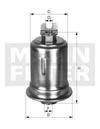 Фото автозапчасти топливный фильтр MITSUBISHI COLT II, COLT III, COLT IV 1.6/1.8 02.84-04.96 MANN WK61434 (фото 1)