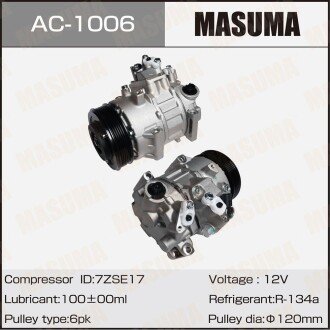 Фото автозапчастини компресор кондиціонера Toyota RAV4, CAMRY / ASA33L, ASV50L.RUS / 2AZFE, 2ARFE MASUMA AC1006