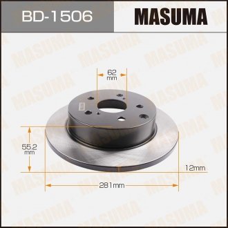 Диск тормозной задний (кратно 2) RAV4/ ASA33L MASUMA BD1506 (фото 1)