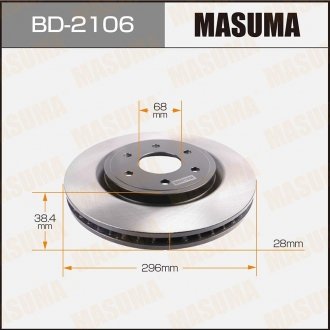 Диск тормозной (Кратно 2 шт) MASUMA BD2106