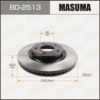 Диск тормозной (Кратно 2 шт) MASUMA BD2513 (фото 1)