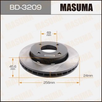 Диск тормозной (Кратно 2 шт) MASUMA BD3209 (фото 1)