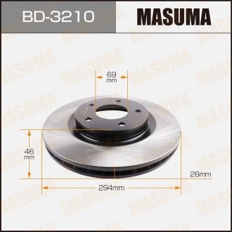 Диск тормозной (Кратно 2 шт) MASUMA BD3210 (фото 1)
