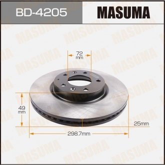 Диск тормозной (Кратно 2 шт) MASUMA BD4205