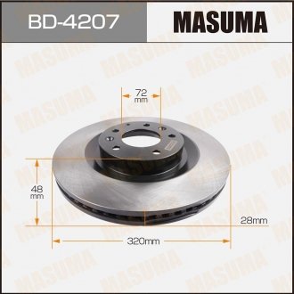 Диск тормозной передний Mazda CX-7, CX-9 (07-12) (Кратно 2 шт) MASUMA BD4207 (фото 1)