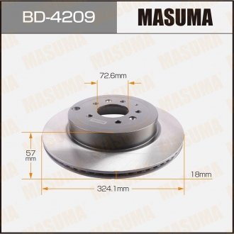 Диск тормозной задний Mazda CX-9 (07-12) MASUMA BD4209 (фото 1)