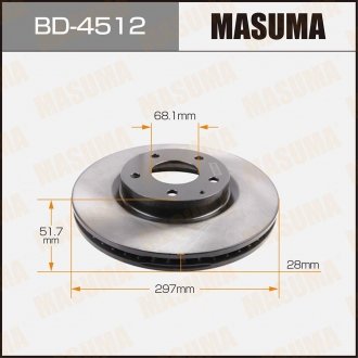 Диск тормозной передний Mazda CX-5, 6 (11-) (Кратно 2 шт) MASUMA BD4512 (фото 1)