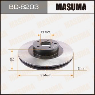 Диск тормозной передний FORESTER IMPREZA 01-(Кратно 2 шт) MASUMA BD8203