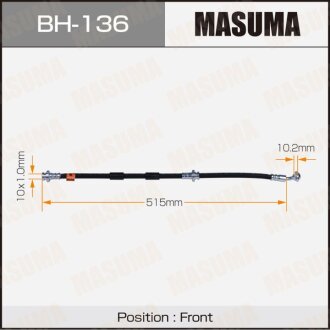 Фото автозапчастини шланги гальмові Maxima A32 94-00, A32B 94-99, Infiniti I30 A32 95-99 MASUMA BH136