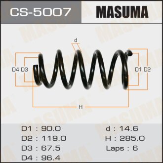 Фото автозапчасти пружина задняя CR-V RD57, RD58, RD87, RD88 01-06 MASUMA CS5007