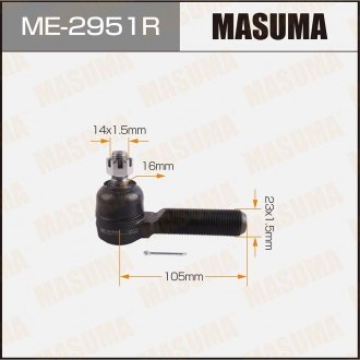 Наконечник рулевой тяги TOYOTA LAND_CRUISER 200 FJ80, HDJ81, HZJ81 MASUMA ME2951R