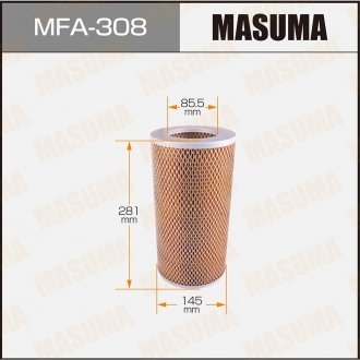 Фильтр воздушный A-185 MASUMA MFA308 (фото 1)
