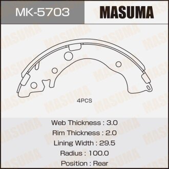 Фото автозапчасти автозапчасть MASUMA MK5703