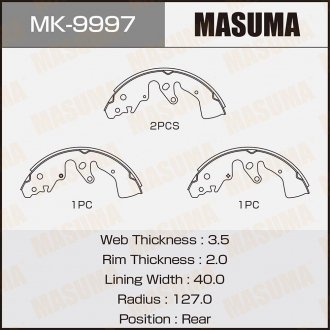 Колодка тормозная барабанная MASUMA MK9997