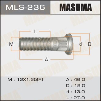 Фото автозапчастини шпилька колісна Maxima J30, Prairie M11, Sunny Y10, Primera W10 MASUMA MLS236