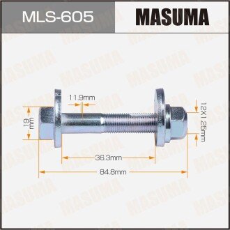 Фото автозапчастини болт развальный комплект Nissan MASUMA MLS605