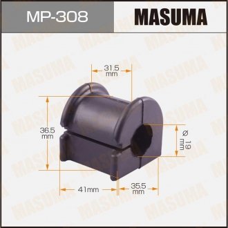 Втулка стабилизатора /front/ Corolla ZZE122, NZE120, 121 [уп.2] MASUMA MP308