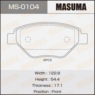 Фото автозапчасти колодки тормозные AN-4592K, P68031 передн RENAULT MEGANE II MASUMA MS0104