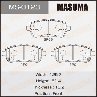 Колодка тормозная MASUMA MS0123