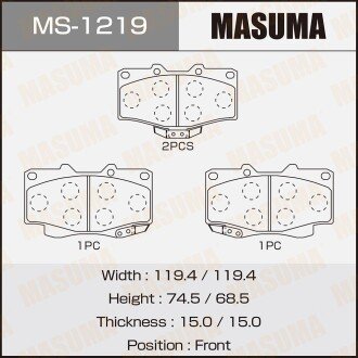 Фото автозапчасти колодки тормозные передн AN-303WK, NP1098, P83009 MASUMA MS1219