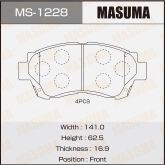 Колодки тормозные AN-322K, NP1006, P83027 передн LEXUS SC MASUMA MS1228