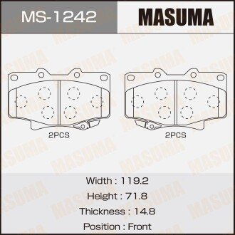 Фото автозапчасти колодки тормозные передн AN-336WK, NP1043, P83025 MASUMA MS1242