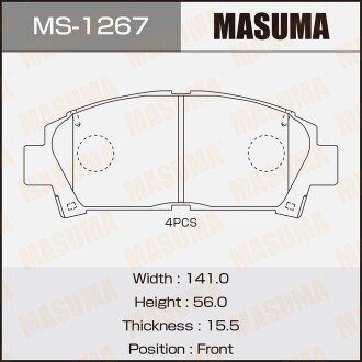 Фото автозапчасти колодки тормозные передн AN-374K, NP1077, P83028, аналог MS-1362 MASUMA MS1267