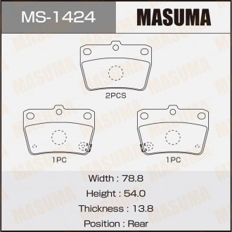 Колодка тормозная задняя Toyota RAV 4 (00-05) MASUMA MS1424 (фото 1)