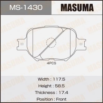 Колодка тормозная MASUMA MS1430