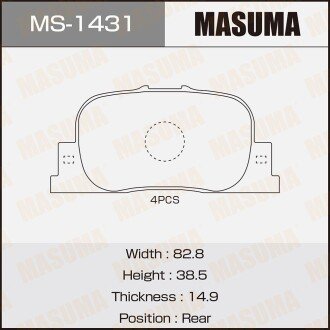 Фото автозапчасти колодки тормозные задн AN-604K, NP1035, P83063 MASUMA MS1431