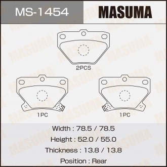 Колодки тормозные задн TOYOTA COROLLA (05-13) MASUMA MS1454