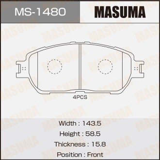 Фото автозапчасти колодки тормозные передн AN-670K, NP1024, P83105 MASUMA MS1480