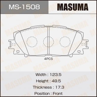 Колодка тормозная MASUMA MS1508