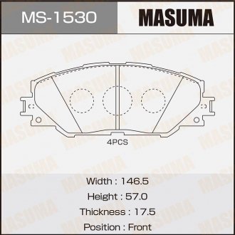 Колодка тормозная передняя Toyota Auris (10-), RAV 4 (05-16) MASUMA MS1530