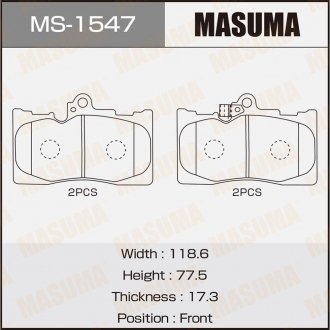 Колодка тормозная MASUMA MS1547