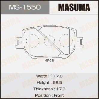 Фото автозапчастини гальмівні колодки передня AN-636K, NP1021, P83054 MASUMA MS1550