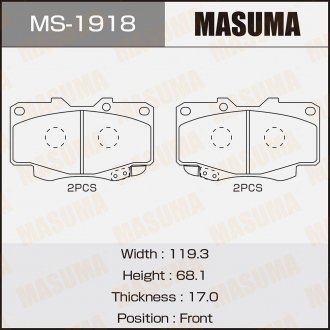 Колодка тормозная MASUMA MS1918