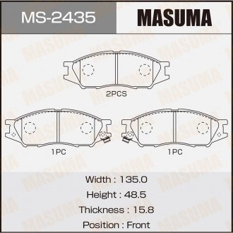 Колодка тормозная передняя Mitsubishi Lancer (00-08) MASUMA MS2435