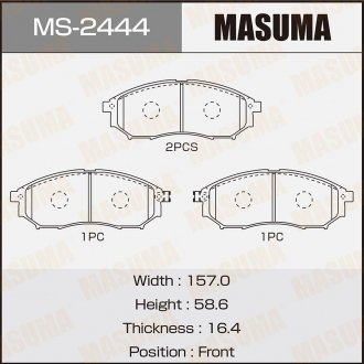 Колодка тормозная передняя Infiniti FX 35 (05-10)/ Nissan Murano (04-16), Pathfi MASUMA MS2444 (фото 1)