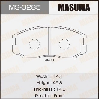 Колодки тормозные передн TOYOTA HILUX VI MASUMA MS3285