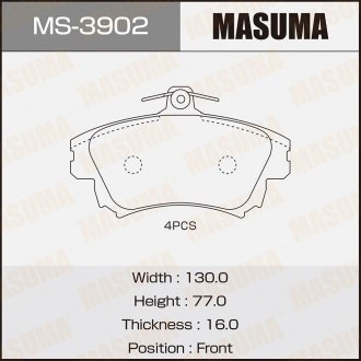 Колодка тормозная MASUMA MS3902