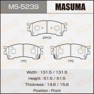 Фото автозапчасти колодка тормозная передняя MASUMA MS5239