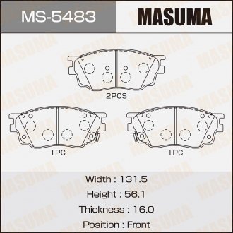 Фото автозапчасти колодки тормозные передн Mazda 6 2002 - 2007 MASUMA MS5483